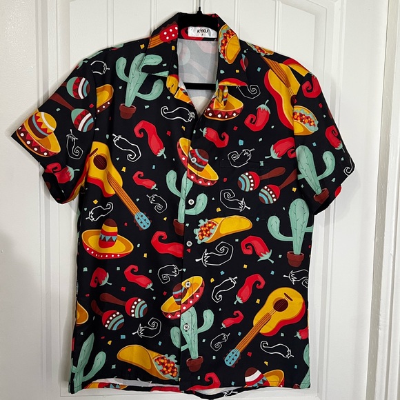 Vibrant Fiesta Print Men's Shirt - Picture 1 of 3
